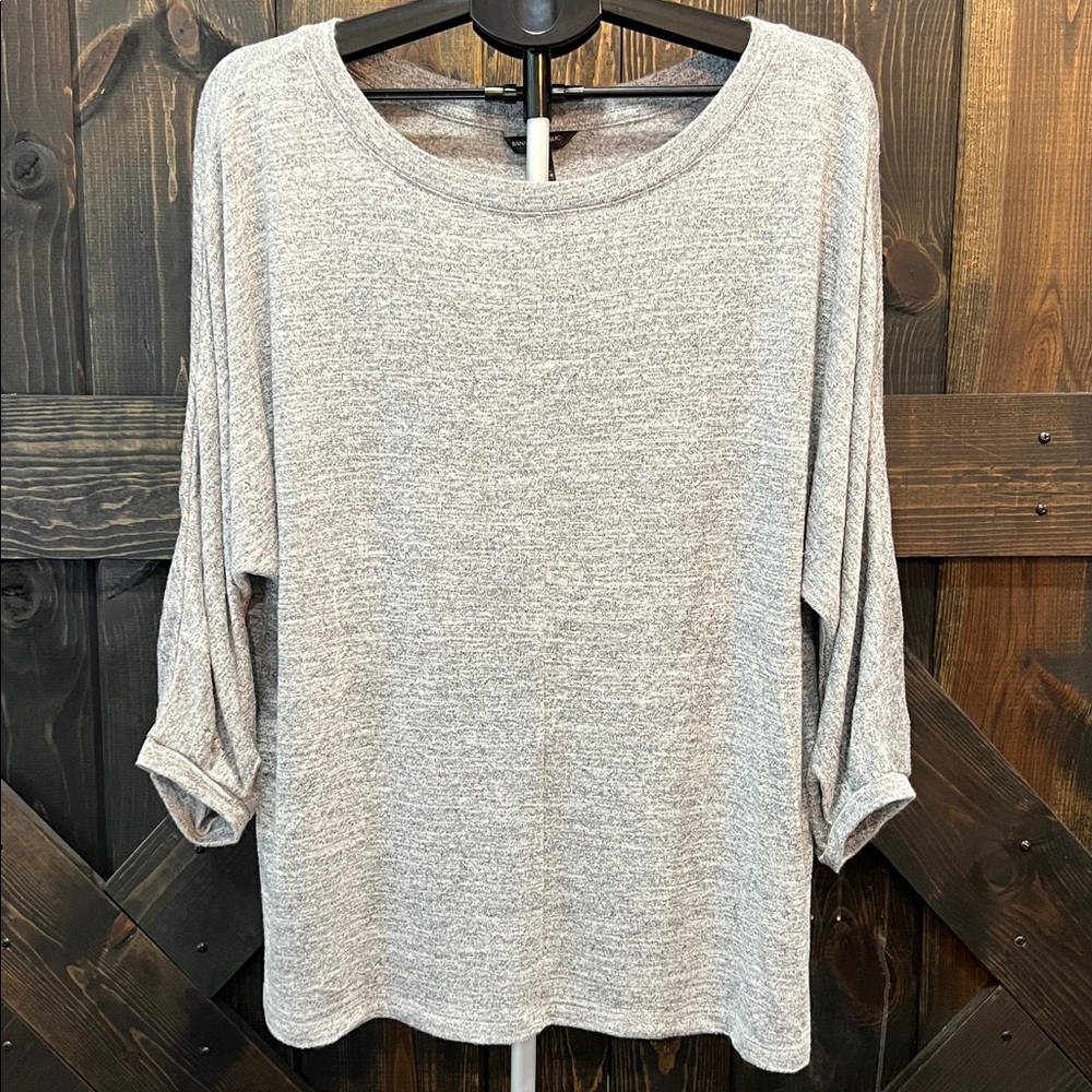 Banana Republic Oversized Tunic Sweater XL Grey Neutral Minimalist Lagenlook